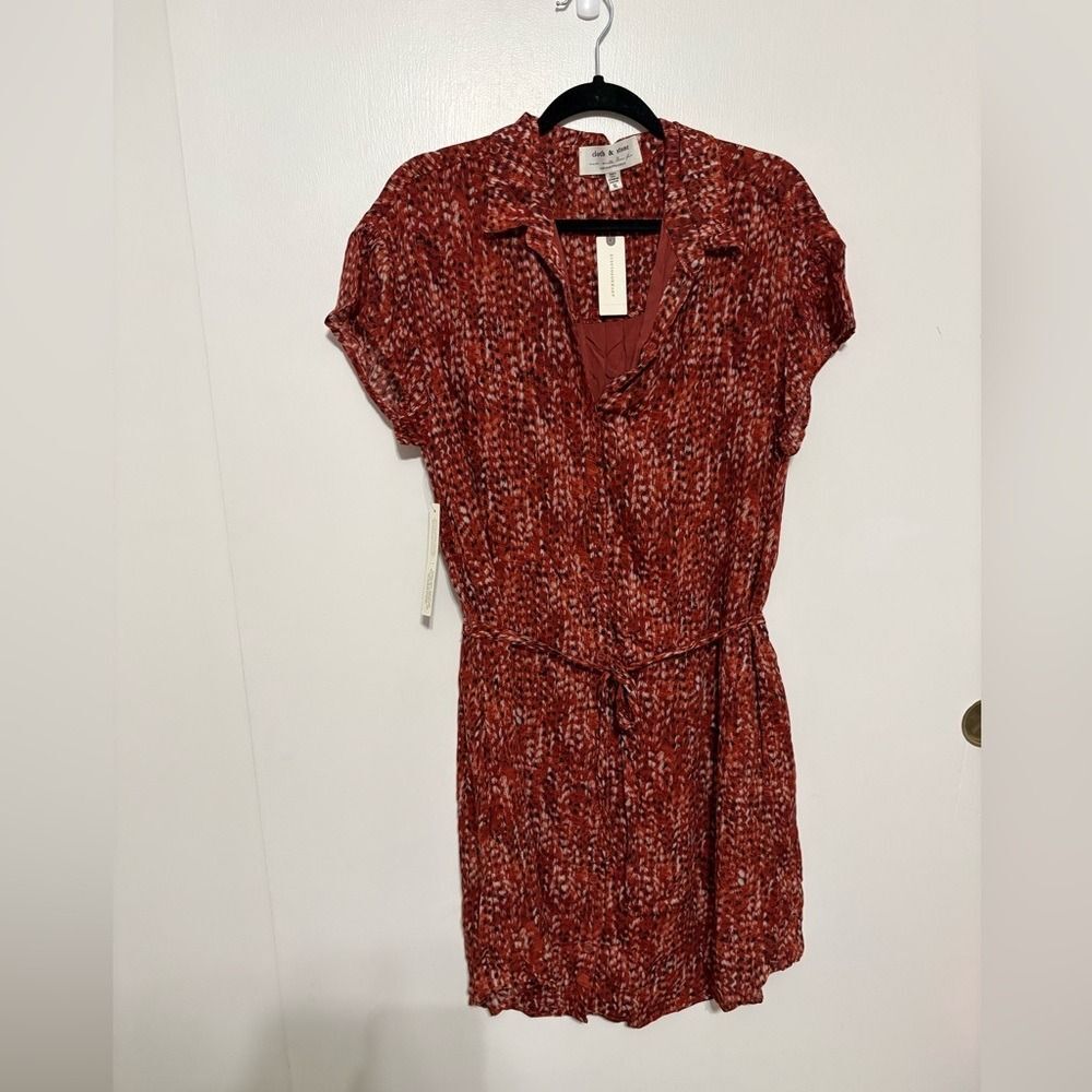 Anthropologie Red and White Mini Dress